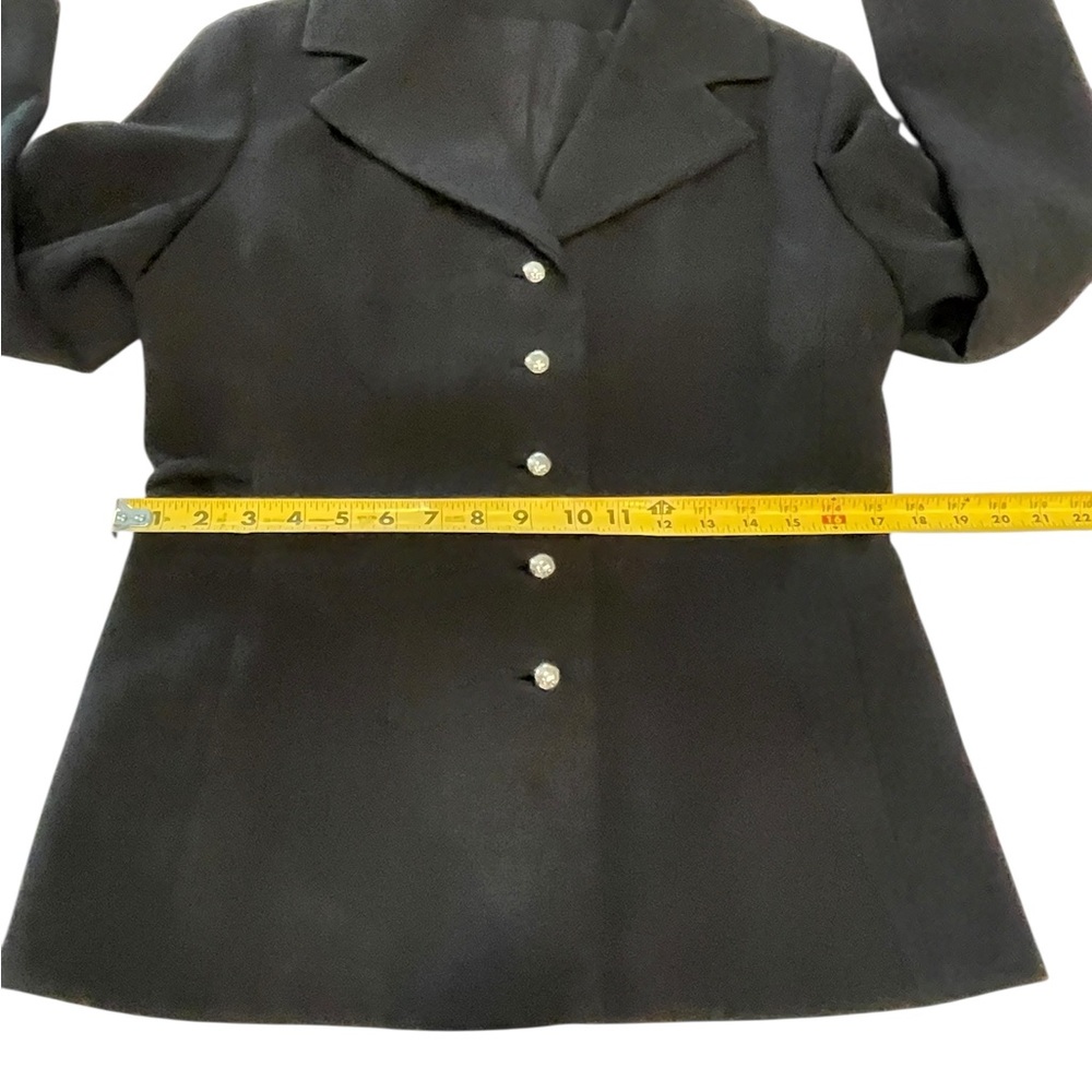 1950s Christian Dior Espresso Classic Black Women's Button-Front Blazer Jacket - Picture 7 of 12